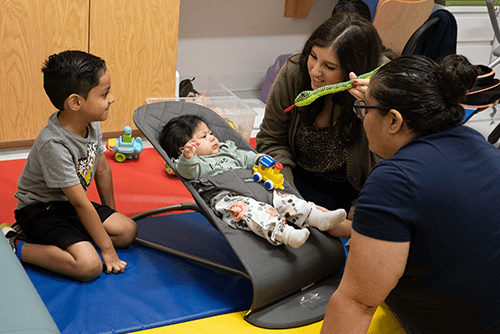 boy being tested for hearing loss